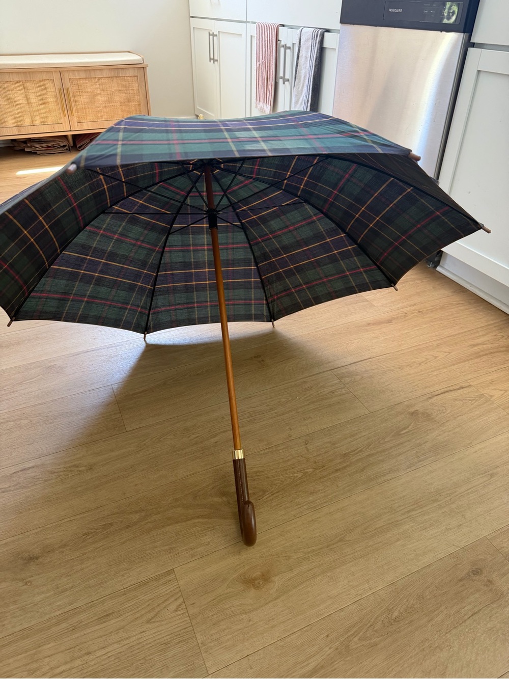 VTG 80s/90s Polo Ralph Lauren Umbrella Blackwatch Tartan Plaid Blue Green Logo